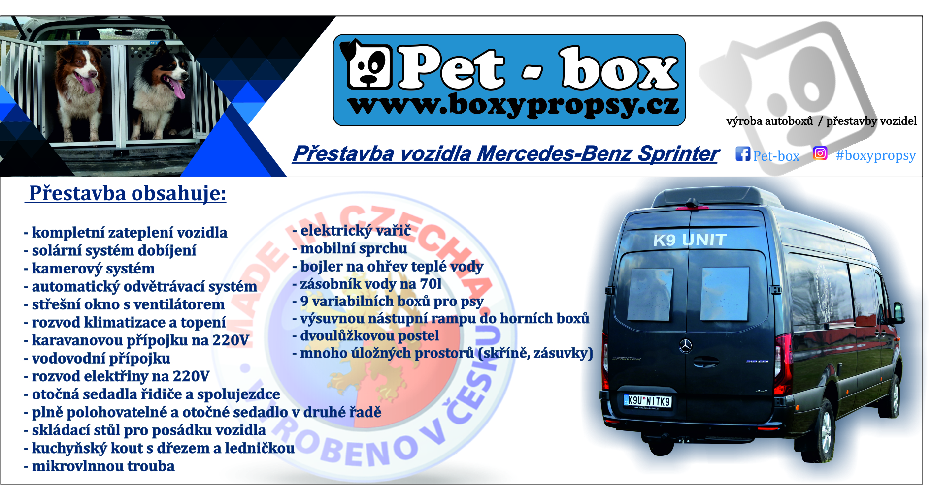 Přestavba vozidla Mercedes - Benz Sprinter